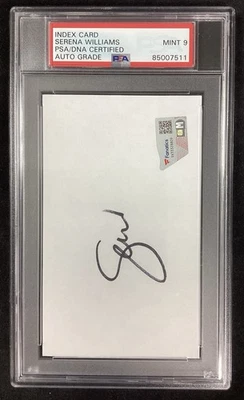 Serena Williams Signed Index Card Tennis HOF Autograph Grand Slam PSA/DNA Mint 9 - Image 1 of 3