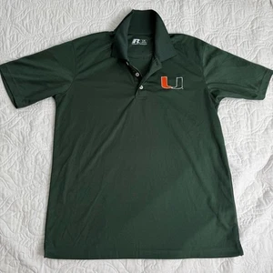 Camisa Polo Russell Athletic University of Miami Hurricanes Verde Para Hombre Grande Usada en Excelente Condición - Imagen 1 de 9