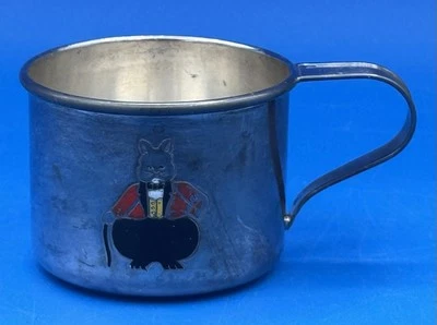 Taza bebé vintage Gorham plata esterlina 610PR esmalte conejo Britannia .958  Foto 1 de 4