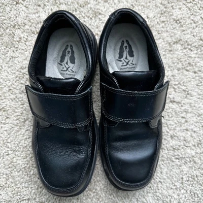 Hush Puppies Black Leather Dress Shoes Youth Size 13.5 W - Image 1 of 4