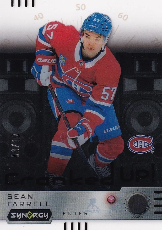 2023/24 UPPER DECK  SYNERGY BLACK CRANKED UP  ROOKIE CANADIENS SEAN FARRELL /10 - Image 1 of 1