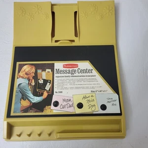 Vtg 1973 Rubbermaid Message Center 2800 Yellow Chalkboard Key Holder MCM Decor - Picture 1 of 4