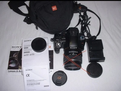 Sony SLT-A55VL Alpha 55 DSLR-Camera, Originalverpackung Zubehörpaket, Body - Bild 1 von 4