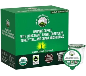 Organic Mushroom Coffee Pods with Lion's Mane, Reishi, 18 Count (Pack of 1)  - Picture 1 of 8