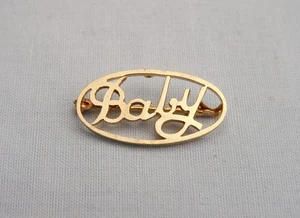 VINTAGE PAYTON PEPPER PP LD 9 KT GELBGOLD DURCHBROCHENE OVALE BABYBROSCHE - 2,3 g - Bild 1 von 16