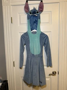 Disney Stitch Costume Dress Girls XL Blue Hooded Cosplay Halloween Lilo Movie - Picture 1 of 5