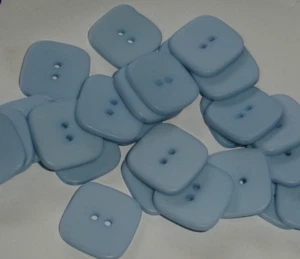 LOT 25 Light-Blue  1 x 1 INCH square 2-hole BUTTONS, NEW - Picture 1 of 2