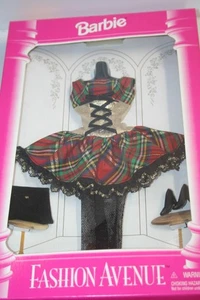Mattel Barbie Fashion Avenue 1995 abito da festa a quadri tartan corsetto #14980 nuovo con scatola - Foto 1 di 4
