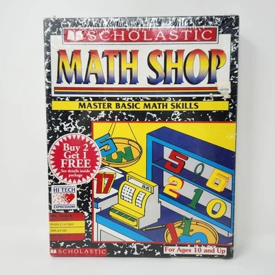 Vintage Scholastic Math Shop Sealed Master Math Skills, Floppy Disc Software - Image 1 of 4