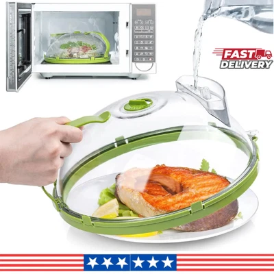 Microwave Food Cover 10 Inch Splatter Guard with Handle Steamer Lid Kitchen - Image 1 of 4
