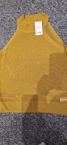 Next Sleeveless Jumper Bnwt Size 18 Crew Neck Mustard Rrp £20 - Picture 1 of 3
