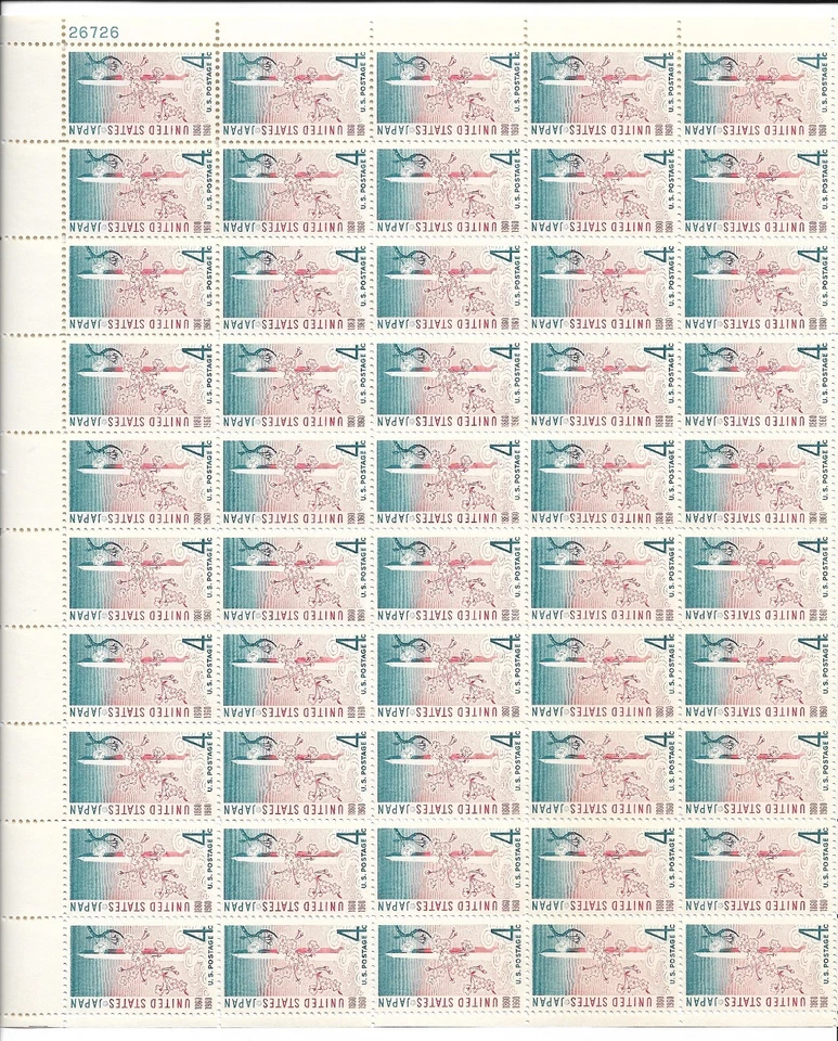 US #1158 Full Mint Sheet - U.S. - Japan Treaty Commemorative Issue - 4 cents MNH - Image 1 of 1