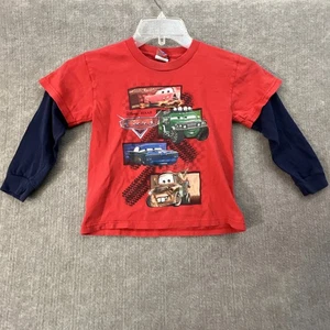 Disney Pixar Cars Boys 4T Long Sleeve Shirt Lightning McQueen Mater Tee - Picture 1 of 6
