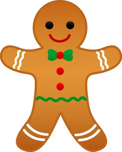 x2 12.5x10cm Gingerbread Man Shaped vinyl Sticker laptop wall kids children cute - Picture 1 of 1
