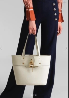 NUEVO CON ETIQUETAS $2795 Bolso de mano Chloe Paddington ABY de cuero en grano pequeño y cuero de vaca liso Foto 1 de 4