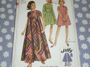 VTG  SIMPLICITY 7358 MISSES MUU MUU STYLE DRESS IN 3 LENGTHS PATTERN-CUT-14/34 - Picture 1 of 3
