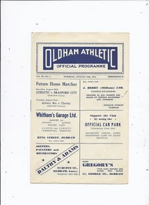 Oldham Athletic v Tranmere Rovers 24 August 1954 OFFER - Picture 1 of 2