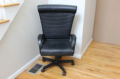 Silla de Oficina Moderna de Cuero i4 Mariani para Escritorio Pace Hecha en Italia Foto 1 de 4