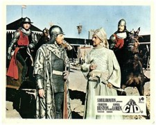 Charlton Heston original lobby card El Cid with John Fraser & troops