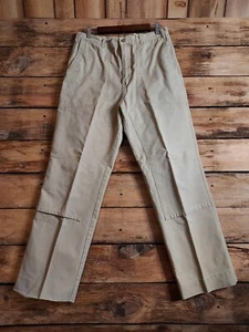 Rare Vintage 70s 80s Patagonia Pants Mens 34 Stand Up Canvas Double Knee Khaki - Picture 1 of 24