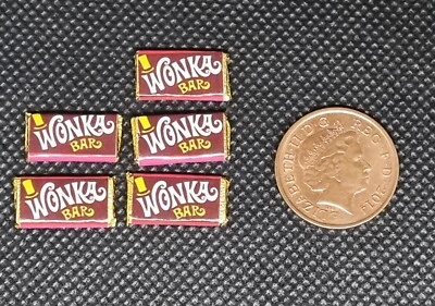 Dolls House miniature 1:12 scale Handmade Food - Wonka Chocolate Bars x 5