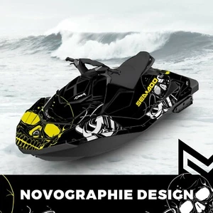 Trixx Seadoo SPARK model 900 2up 3up Jet Ski Graphic Kit Decal Vinyl Wrap SKULL  - Bild 1 von 2
