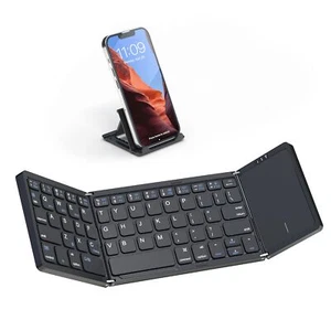 Foldable Bluetooth Keyboard with Touchpad Travel Pocket Keyboard for 3 Devices - Picture 1 of 9