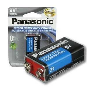 2 PACK OF Panasonic 9 Volts (9V) Battery Batteries Super Heavy Duty Zinc Carbon - Picture 1 of 5