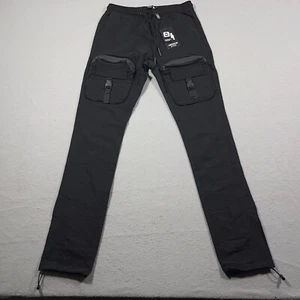 American Stitch slim Nylon Cargo Jogger Pants Medium Black Elastic Waist NWT - Picture 1 of 11