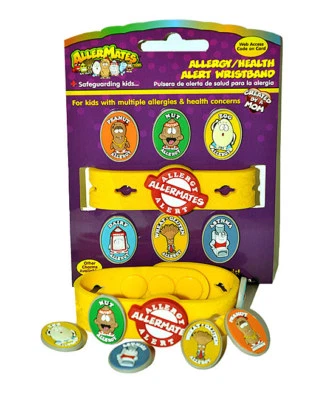 Kit Pulsera Alergia Multialimentaria Original Banda Allermates Cacahuete Nuez Trigo Dijes Foto 1 de 4