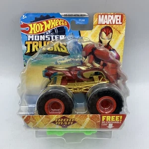 HOT WHEELS MONSTER TRUCKS MARVEL IRONMAN 2020 DIE CAST 45/75 SEALED GWK22 - Picture 1 of 5