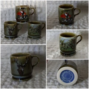 3 Wade Irish Porcelain MINI MUG Shot Glass Demitasse 3 Designs Made In Ireland - Picture 1 of 12