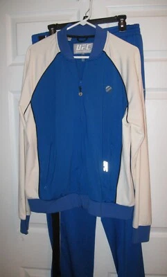 UFC 2 Piezas Traje de Calentamiento Azul y Blanco Chaqueta y Pantalones Para Hombre Grande Nuevo Foto 1 de 4