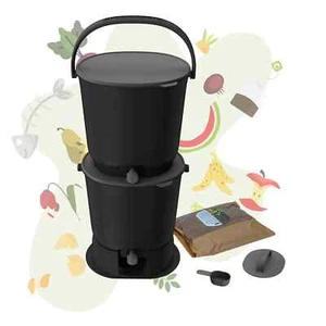 Skaza Bokashi Starter Set mit 2 Bokashi Eimer, Bokashi Ferment, Dosierhilfe - Bild 1 von 42