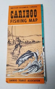 Vintage FISHING MAP CARIBOU BRITISH COLUMBIA CANADA Sport Fishing Canada Lakes - Picture 1 of 8