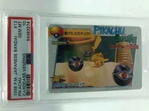 PSA 10 GEM MINT Pokemon Japanese Bandai Carddass 1998 Pikachu #13 - Bild 1 von 3