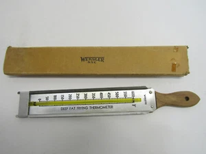 OLD VINTAGE WEKSLER Deep Fat Frying and Candy Cooking Thermometer With Box - Picture 1 of 5
