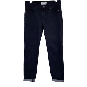 Jeans skinny Free People taglia 26 nero vita media bassa elasticizzato polsino arrotolabile orli - Foto 1 di 7