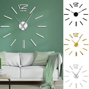 3D decor clock watch modern design mirror wall large DIY clock wall Home sticker - Picture 1 of 14