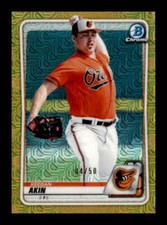 2020 Bowman Chrome Gold Mojo Refractor Keegan Akin #BCP-196 Rookie RC /50