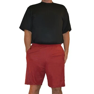 Big and Tall Athletic Active-wear Shorts-Solid Navy, Black, Gray, or Burgundy! - Image 1 of 4