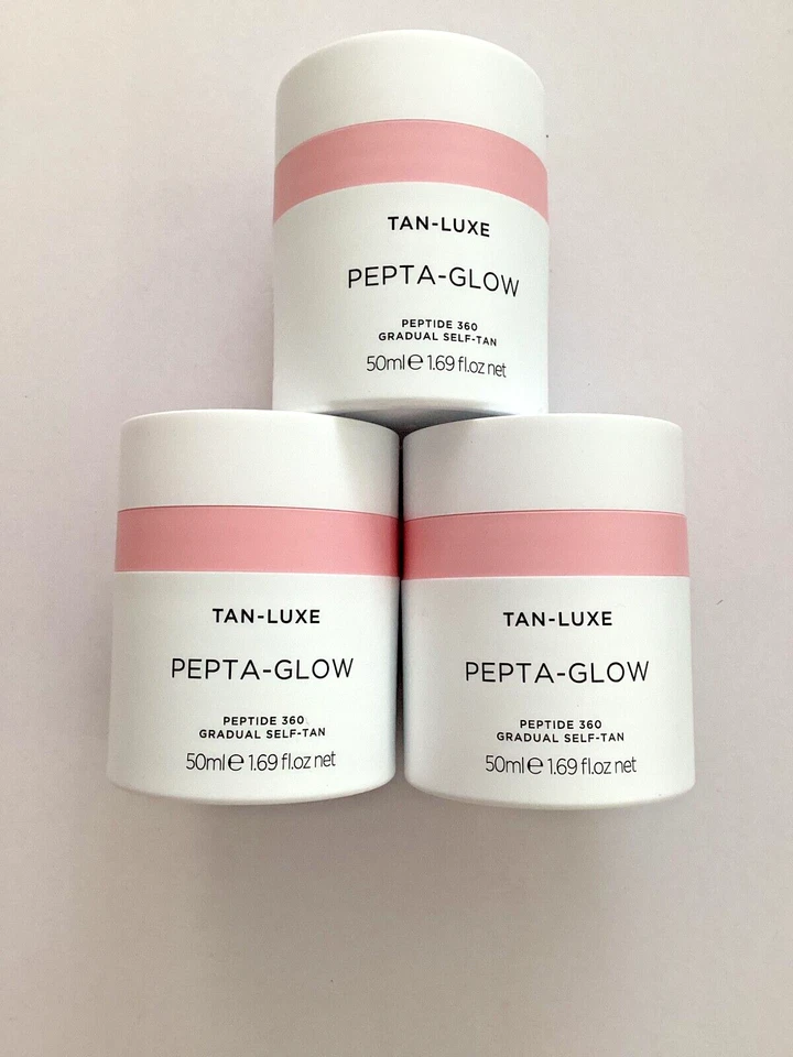 3 x 50ml Tan Luxe Self Tan Pepta-Glow 360 Peptide Creme Gradual False Tan New