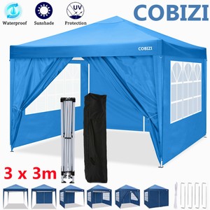 Pavillon 3 x 3m Gartenzelt Partyzelt WASSERDICHT Faltpavillon mit 4 Seitenteilen