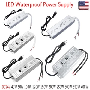 DC 24V Power Supply Waterproof 40W-400W LED Driver Lighting Transformer Adapter - Picture 1 of 19