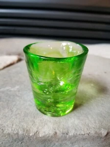 Kosta Boda Sweden Lime Green Shot Glass Whiskey Adult Beverage Marked Heavy - Picture 1 of 7