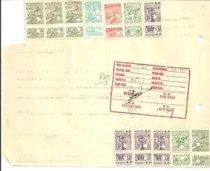 MEXICO 1964 REVENUES ON FOLDED DOCUMENT (WW282) - Imagen 1 de 2
