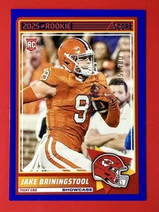 2025 Score Jake Briningstool #74 Blue Showcase /100 Kansas City Chiefs RC - Bild 1 von 2