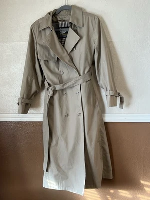 Vintage London Fog Women’s Trench Coat 8 Reg Plaid Lined Made in USA Belted - Image 1 of 4