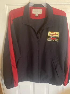 Cutter & Buck Jacket GA Street Rod Emblem size XL Navy Blue and Red  - Image 1 of 4