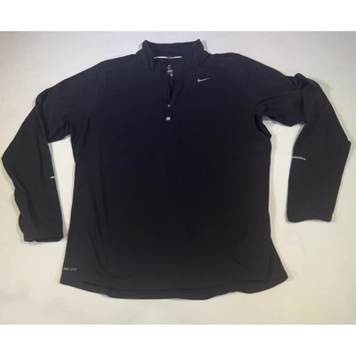 Nike Dri-FIT Running Pullover Long Sleeve Top Black Women's Athletic L - Image 1 of 4